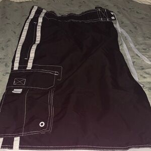 Large Men’s 36-38 Faded Glory Swim Black and white trunks